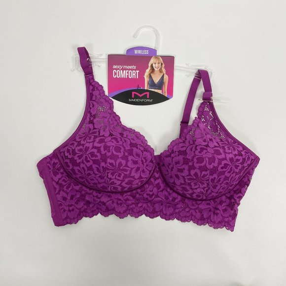 Maidenform Bra Pink Lace Wireless 38B - Picture 1 of 5
